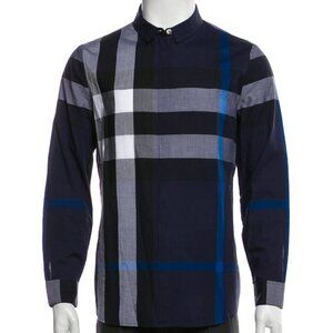 BURBERRY Plaid Print Long Sleeve Western Shirt Size: L | US16, IT41